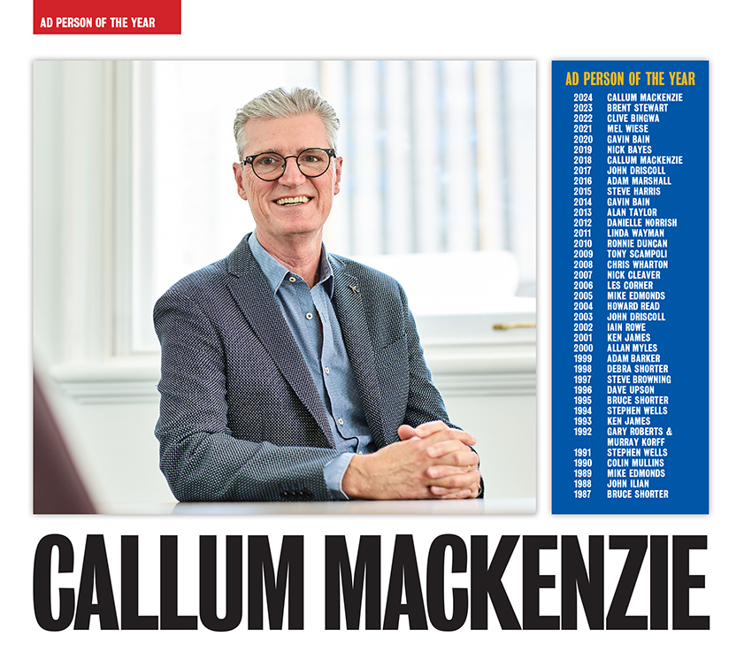 Callum Mackenzie honoured with the Campaign Brief Advertising Person of the Year award